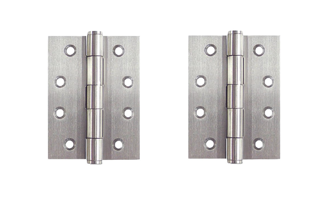 [HN134] Stainless Steel Butt Hinges - 100x100x2.5mm, Chrome Finish - Pair