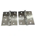 304 Stainless Steel Butt Hinges - 100x100x2.5mm with 2 bearing, Chrome Finish - Pair( 2 hinges)