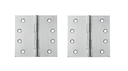 Zinc Plated Steel Butt Hinges - 100x100x2.5mm, Zinc Finish - Pair