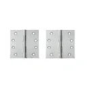 Zinc Plated Steel Butt Hinges - 100x100x2.5mm, Zinc Finish - Pair