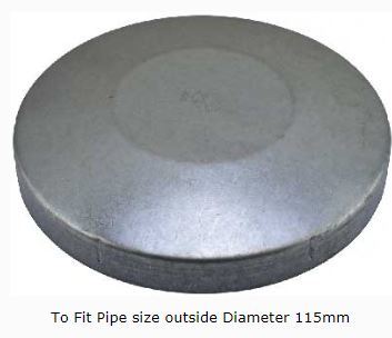 [CPSR565] Steel Galvabond Round End Cap for tube 115mm (100NB)