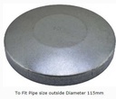 Steel Galvabond Round End Cap for tube 115mm (100NB)