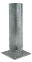 Square Steel Base Post Insert: 65x65mm Post, 130x130x5mm Base, 4 Holes
