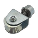 Zinc Plated Sliding Gate Wheel - 60mm Y Groove External - Double Bearing, 360° Turn