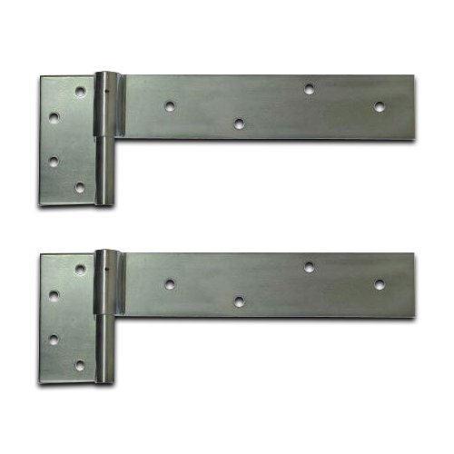 Zinc Plated Strap Hinges For Timber Gates - 16mm Pin, 300x50mm, LH, Silver - Pair