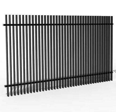 [FP011] Steel Vertical Blade Fence Panel 1500mm(H) x 2000mm(W)- Black - Pickup VIC only