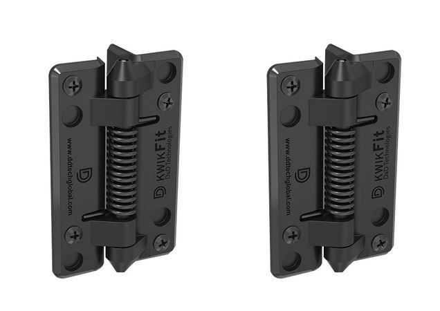 [HN726] D&D KwikFit Fixed-Tension Self Closing Hinges - 20kg, Black, Two Legs - Pair