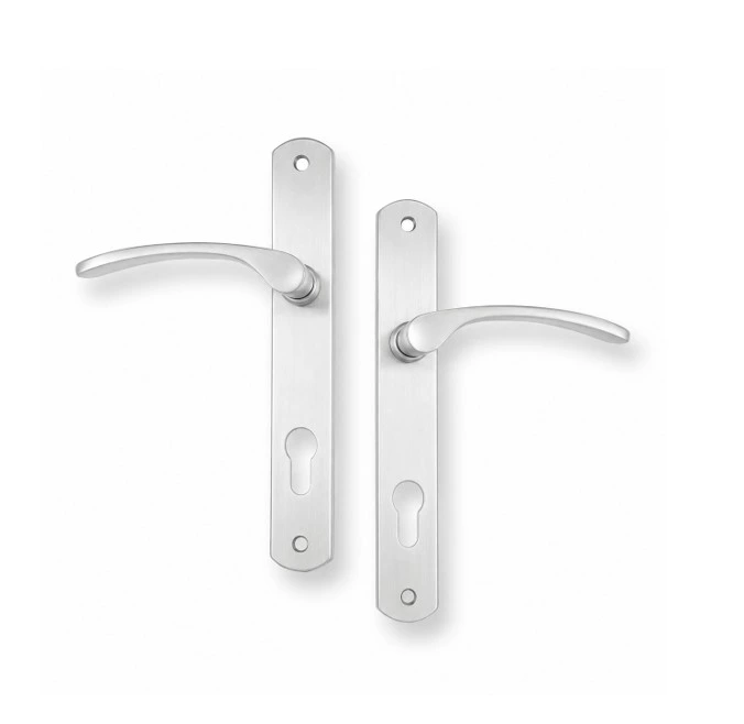 [MKLH104] Insert Mortice Lock Handle Set - Euro, Stainless Steel in Bright Chrome Silver - Pair