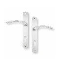 Insert Mortice Lock Handle Set - Euro, Stainless Steel in Bright Chrome Silver - Pair