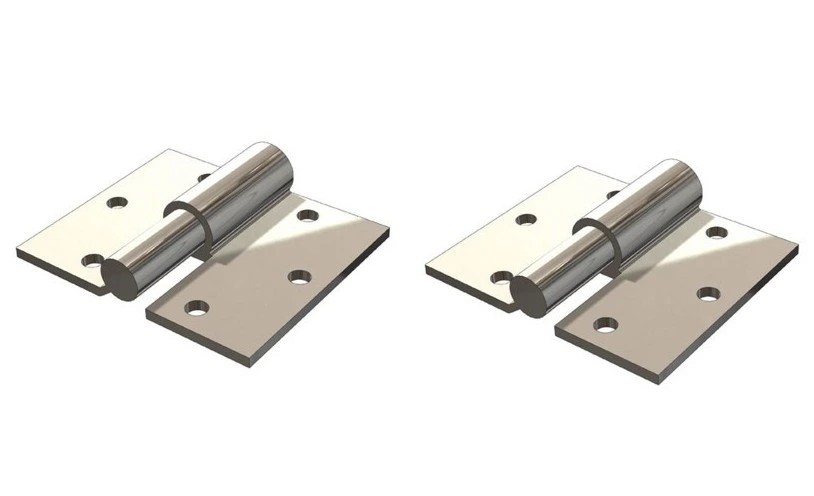 [HN260] Zinc Plated Screw to Screw Prison Hinges - 19mm Pin, LH, Silver - Pair