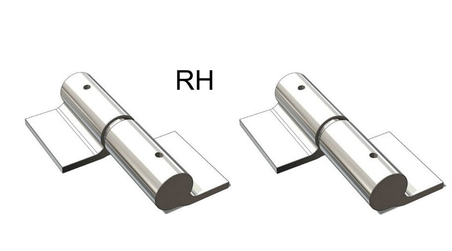 [HGHW200] Zinc Plated Weld to Weld Prison Hinges - 16mm Pin, RH, Silver - Pair