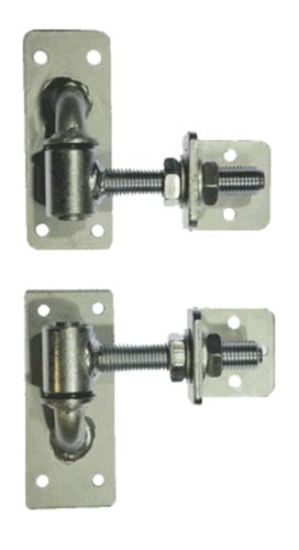 [HN480] Adjustable Bolt-On Gudgeon and Trunnion Hinges - Silver, 90x16mm Rod, Mount Plates - Pair