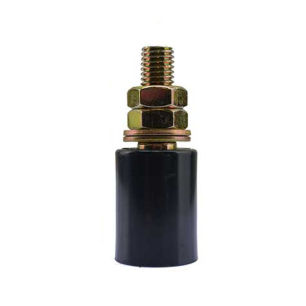 Sliding Gate Guide Roller - 30x40mm, M12 Bolt, Black