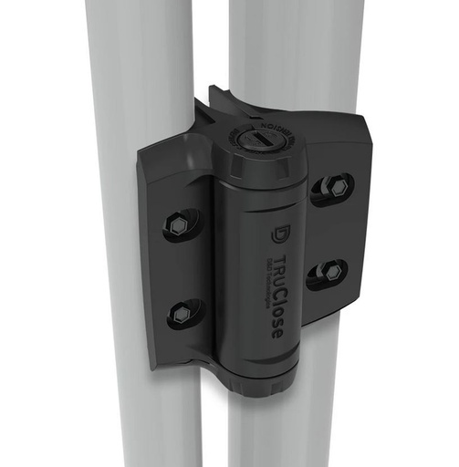[HN733] D&D TruClose Adjustable Round Self Closing Hinges - 70kg, Black, 48-51mm Frame, Two Legs - Pair