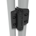 D&D TruClose Adjustable Round Self Closing Hinges - 70kg, Black, 48-51mm Frame, Two Legs - Pair