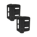 D&D TruClose Adjustable Square Self Closing Hinges - 25kg, Black, Mini Multi-Adjust, Two Legs - Pair