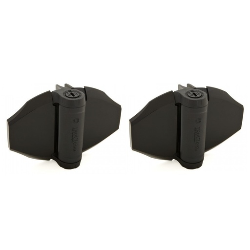 [HN768] D&D TruClose Adjustable Self Closing Hinges - 70kg, Black, For Vinyl/Wood, 21mm Gap, Two Legs - Pair