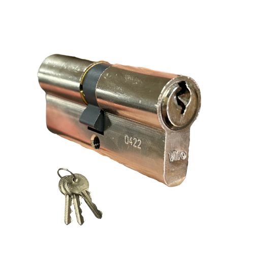[KB703] Viro Euro Key Barrel, 70mm Full Cylinder, Keyed Different - Bright Chrome