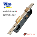 Viro Euro Insert Mortice Lock - 40x40 Frame, 20mm Backset, Silver - For Swing Gates