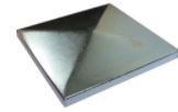 Zinc Plated Post Steel End Cap for tube 40x40mm Pyramid style