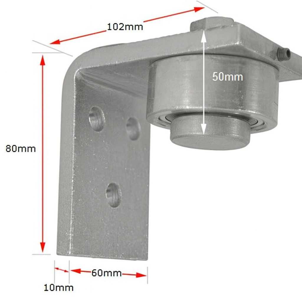 Zinc Plated Steel Bolt-On Bearing Hinge - Up To 600kg - Top Hinge Only