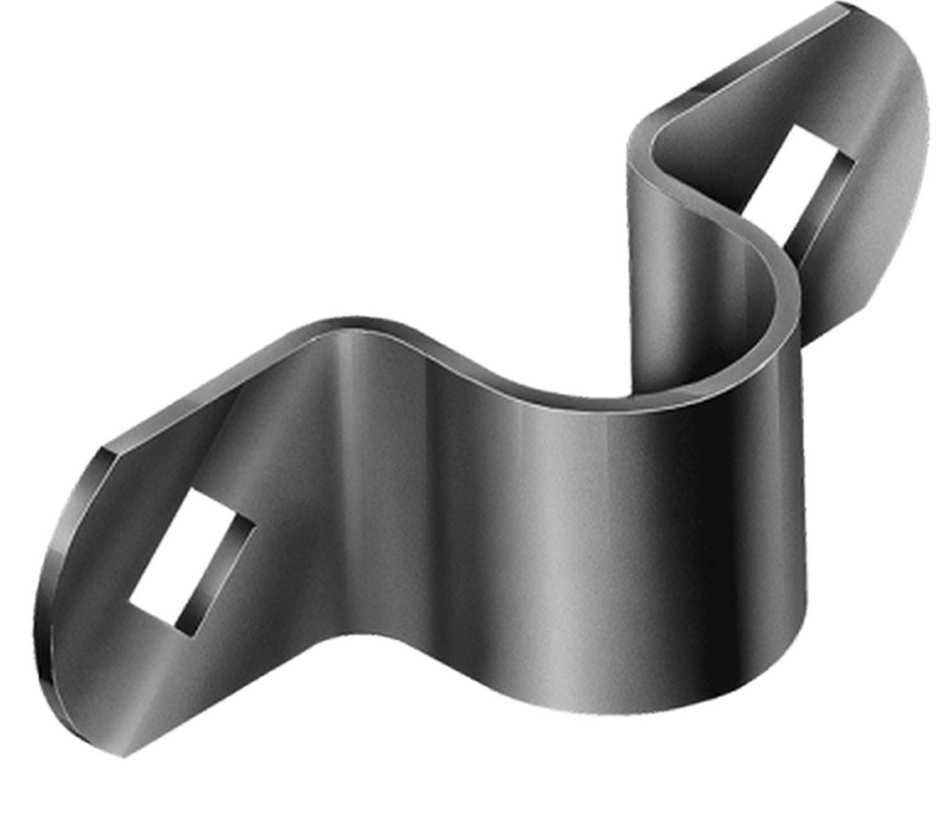 Round Tube Bolt-On Hinge Strap - Tight Fit, 40NB, Black - Single