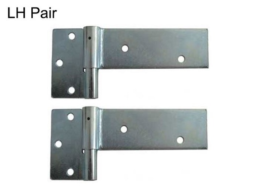 Zinc Plated Strap Hinges For Timber Gates - 16mm Pin, 200x50mm, LH, Black - Pair