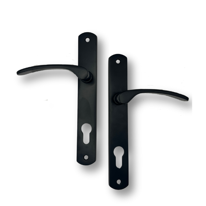 Insert Mortice Lock Handle Set - Euro,Stainless Steel Matt Black - Pair