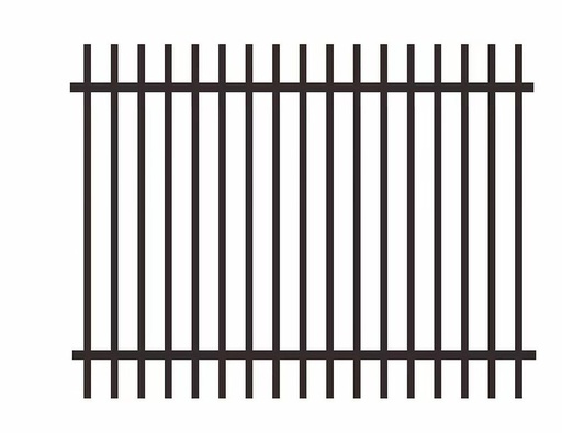 [FP017] Fence Panel 2100mm (H) x 2400mm (W) Rod Top - Black Pickup VIC only