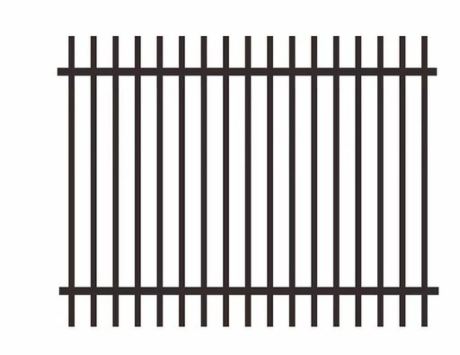 Fence Panel 2100mm (H) x 2400mm (W) Rod Top - Black