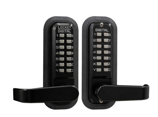 [FK967] Lockey 2835 Marine Grade Mechanical Keyless Lever Lock with Passage Function, Double Combination (Black)
