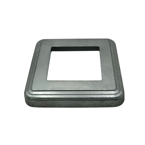 Square Steel Base Plate Cover: 100x100mm Post, 200x200mm Base - Black