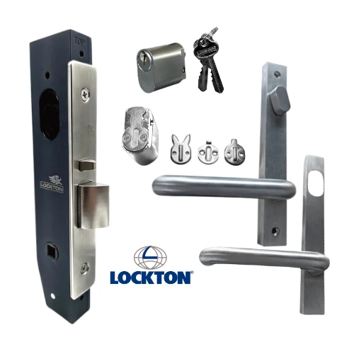 Lockton Entrance Lock Kit in Silver - 50x50 Frame, 23mm Backset