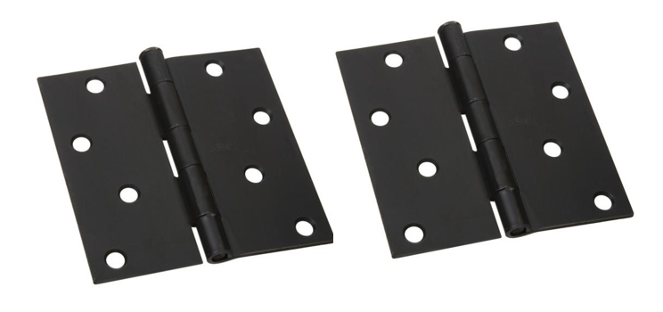 [HN121] Zinc Plated Steel Butt Hinges - 100x75x2.5mm, Satin Black - Pair
