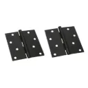 Zinc Plated Steel Butt Hinges - 100x75x2.5mm, Satin Black - Pair