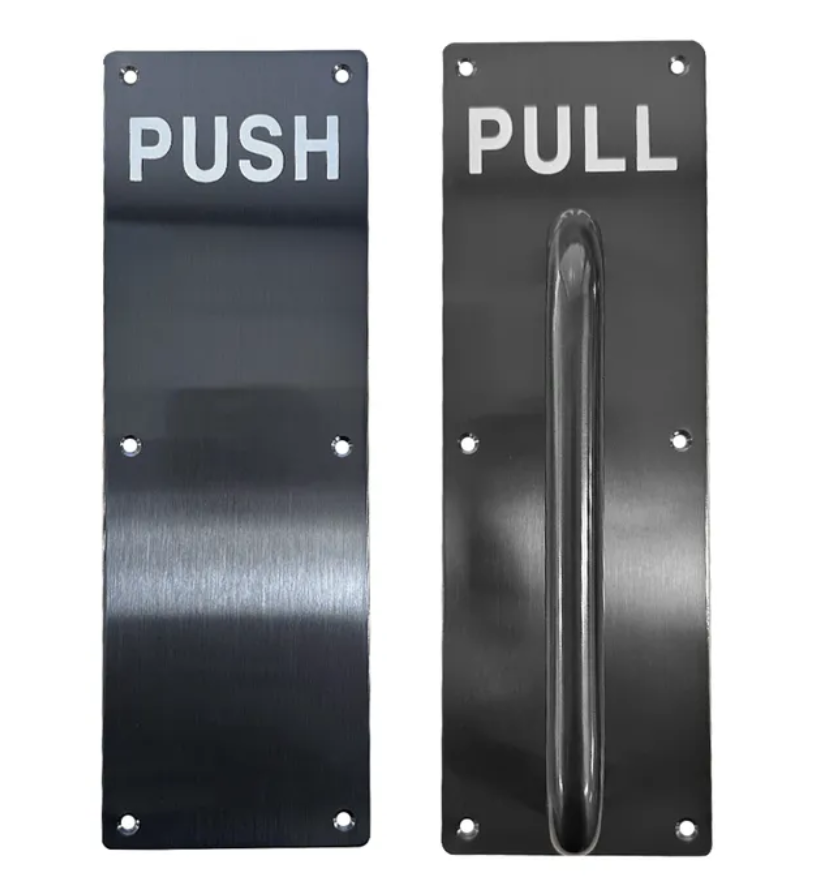 [MKLH027] Gate Handle - Push / Pull Handle - Stainless Steel in Chrome Silver - Pair