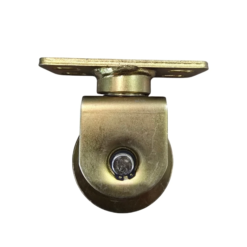 [WH340] Zinc Plated Sliding Gate Wheel - 60mm U Groove External - Double Bearing, 360° Turn Plate