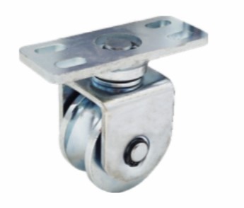 [WH342] Zinc Plated Sliding Gate Wheel - 80mm U Groove External - Double Bearing, 360° Turn Plate