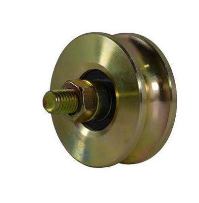 [WH403] Zinc Plated Sliding Gate Wheel - 90mm U Groove Bracketless - Double Bearing