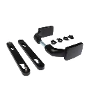 Locinox Insert Mortice Lock Handle Set - Euro, 3006FIX - Aluminium in Matt Black - Pair