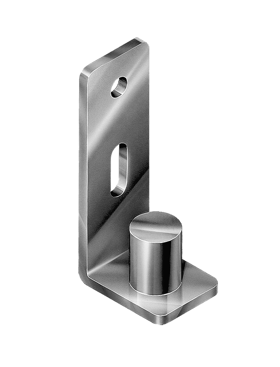 [HN100] Round Tube Bolt-On Bottom Pin - 20mm, To Suit 20NB, Long Plate - Single