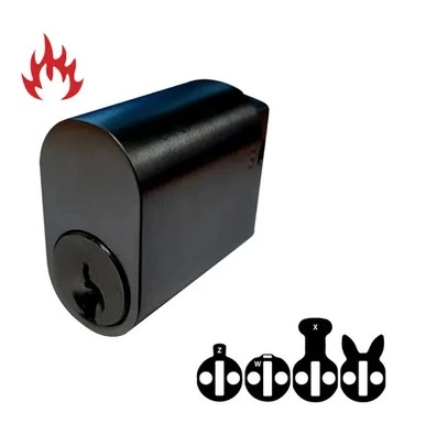 [KB357] Oval Key Barrel, 35mm Half Cylinder, Keyed Alike - Black