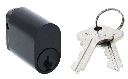 Oval Key Barrel, 35mm Half Cylinder, Keyed Alike - Black