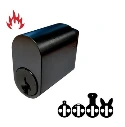 Oval Key Barrel, 35mm Half Cylinder, Keyed Alike - Black