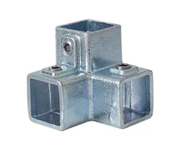 [STKC128] Tigerclamp Double Galvanised Connector 3 Ways 90 Elbow  Fit 40x40mm Tube