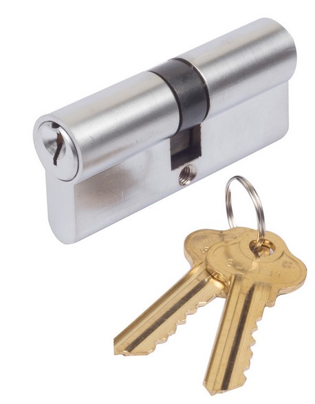 [KB711] Euro C4 Key Barrel, 70mm Full Cylinder, Keyed Alike - Chrome