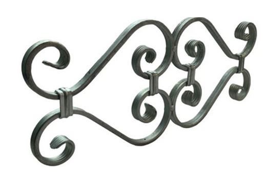 [MT642] Decorative Scroll 390x175x12x6mm Wrought Iron Baluster- Zinc Plated