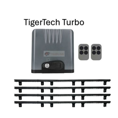 TigerTech 1000kg Heavy Duty Sliding Gate Motor Kit with 2 Remotes & Battery Back up & App Wi-Fi Control - Waterproof IP44