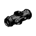 Galvanised Cross Fitting Tube Connector - 25NB x 25NB - Black