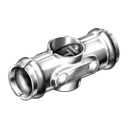 Galvanised Cross Fitting Tube Connector - 25NB x 25NB - Black